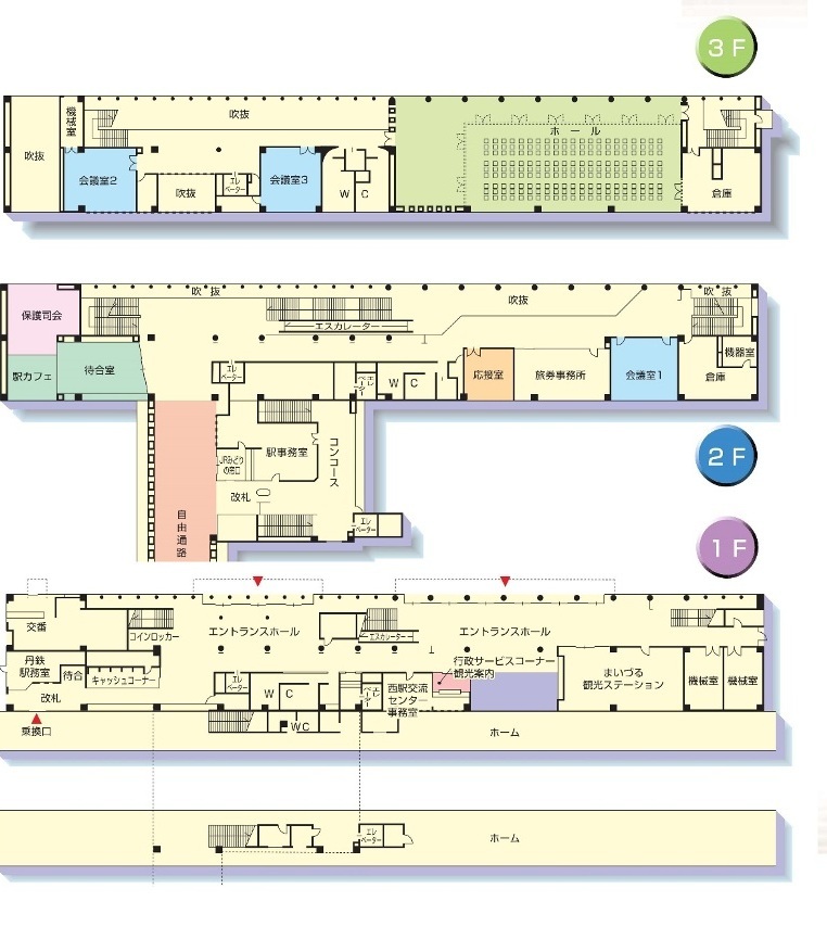西駅交流センターの平面図