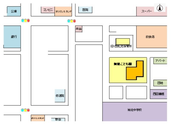 舞鶴こども園への地図