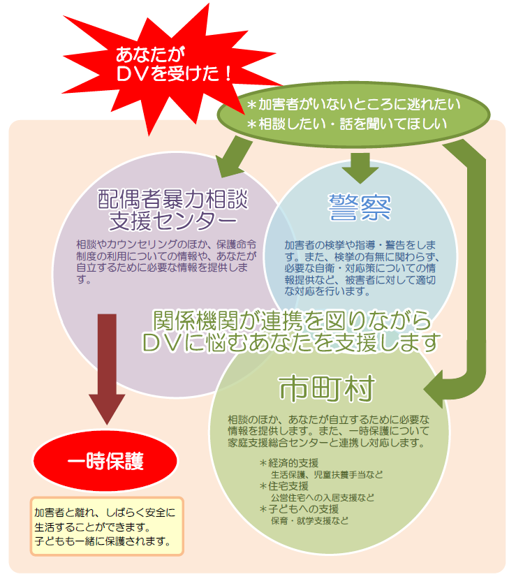 配偶者暴力防止法の仕組み