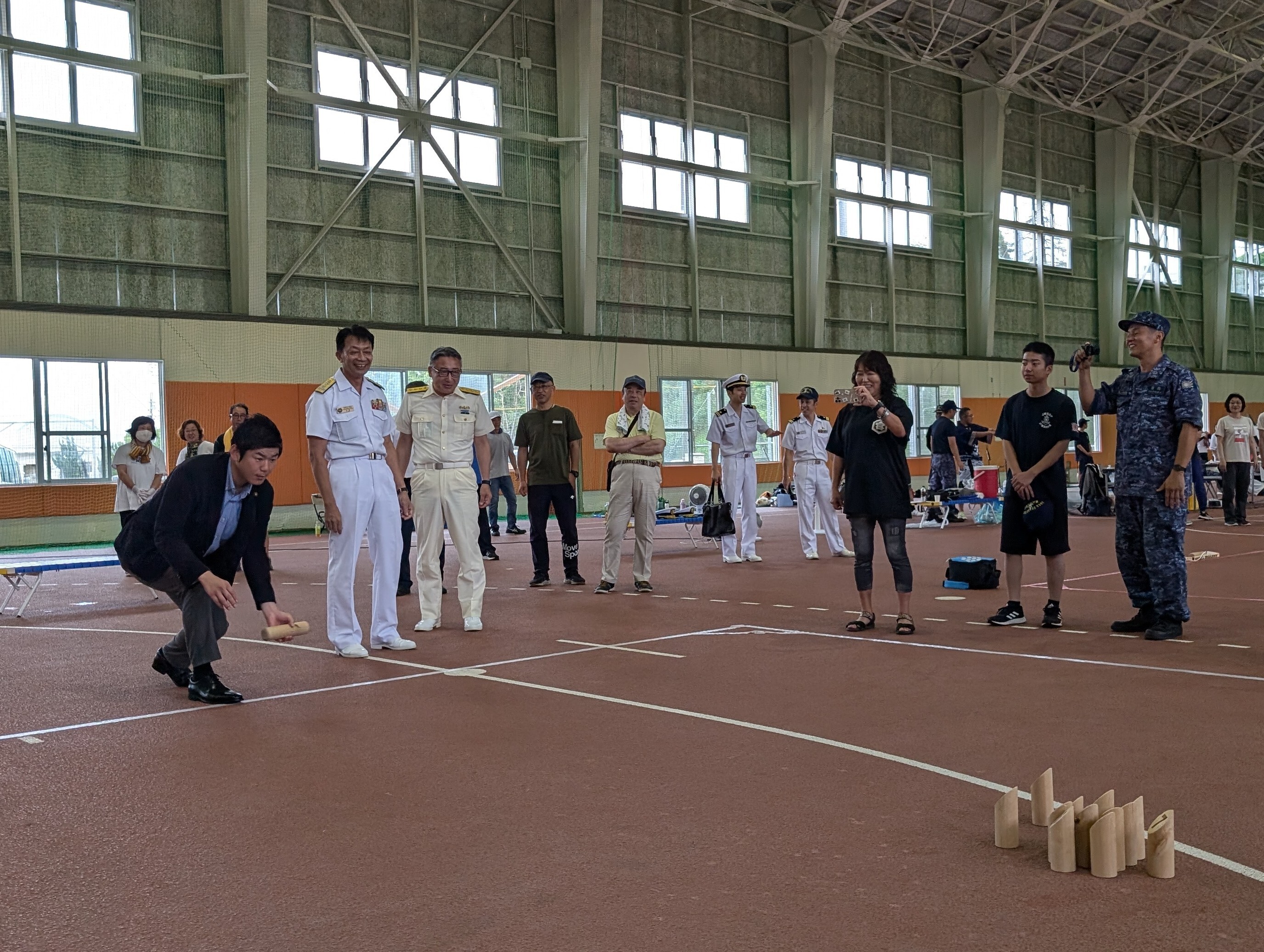 イベント内のモルック大会に参加する様子